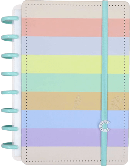 Planner de estudo, A5, Arco-íris, By Ana Clara Diniz, 155x220 mm, 106 Folhas, Multicor