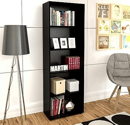 Estante para Livros 5 Prateleiras Multy Artely Preta