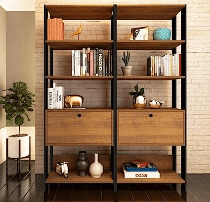 estante de livros de madeira marrom