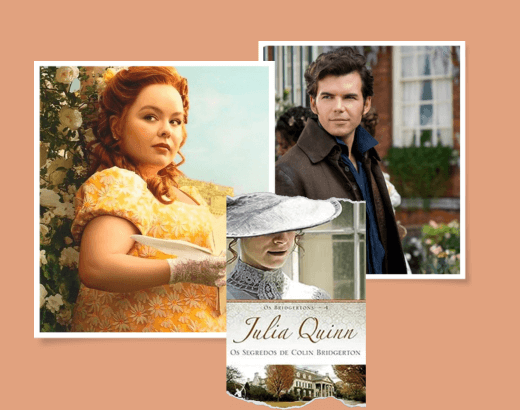 imagem de fundo rosa personagens da serie os bridgertons colin e penelope