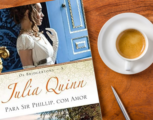 tomando um belo café e lendo o livro de para sir phillip, com amor