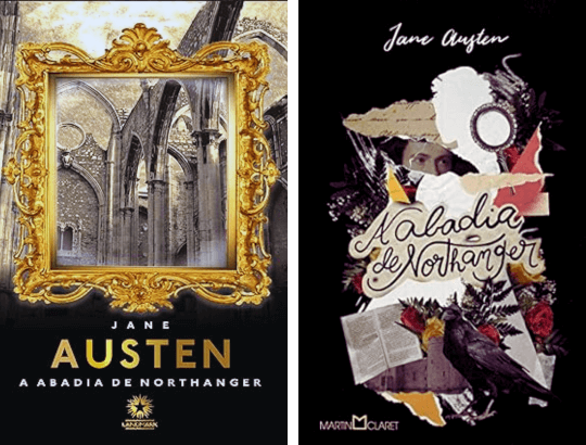 2 capas dos livros de Jane Austen Abadia de Northanger
