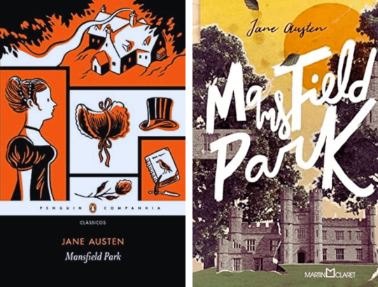 2 capas dos livros de Jane Austen Mansfield Park