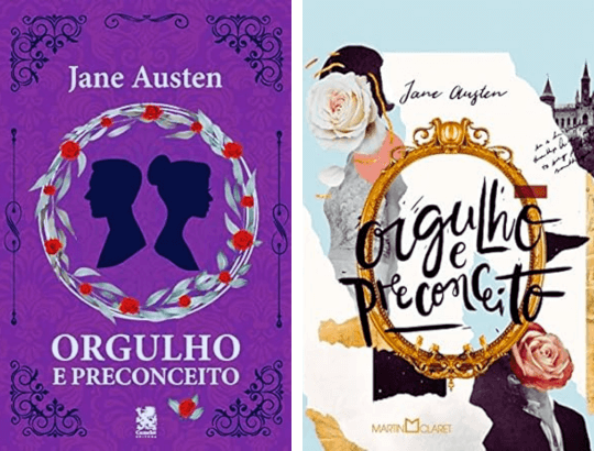 2 capas dos livros de Jane Austen Orgulho e Preconceito