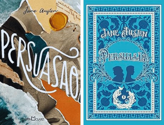 2 capas dos livros de Jane Austen Persuasão