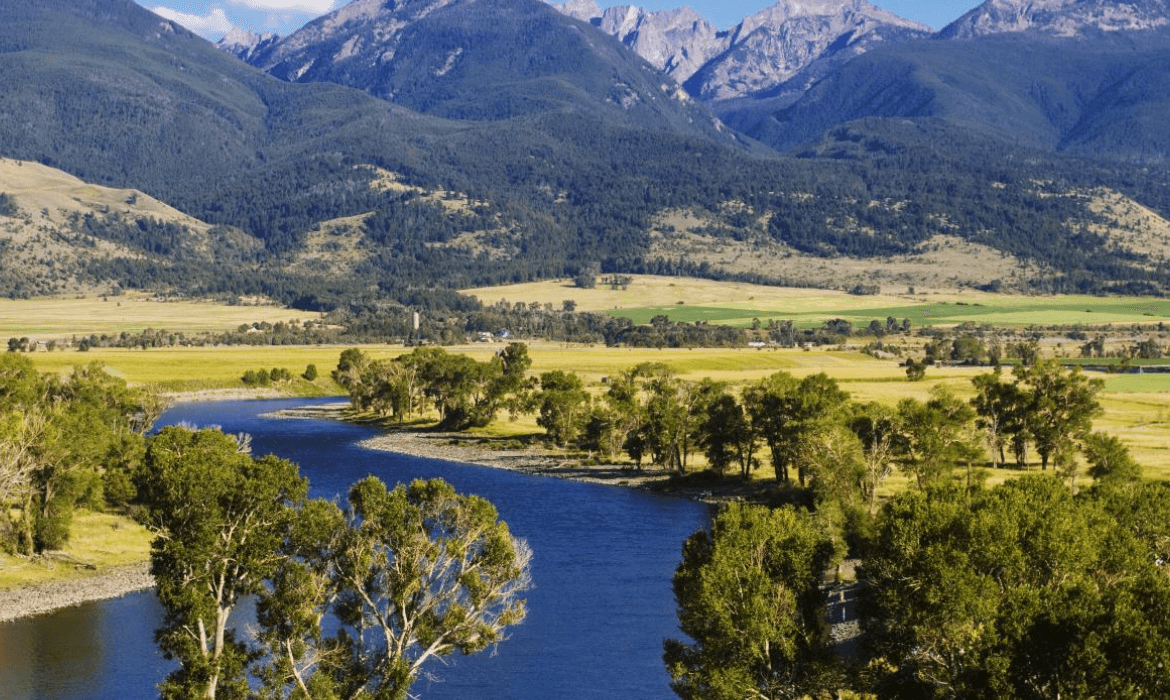imagem real do parque nacional Yellowstone nos Estados Unidos da América 